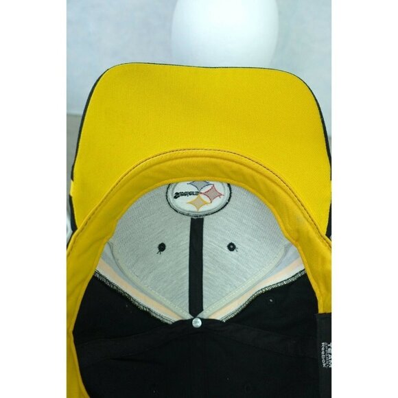 NFL Reebok Hat Cap Black Yellow Steelers Logo Adjustable Heinz Field 100% Cotton - Picture 3 of 4